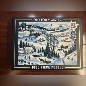 1000 Piece Old Town Winter Puzzle 19x26 Inches Piddix Snow Set Brand New SEALED